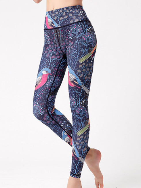 Printed High Waist Active Leggings - Odaingerous